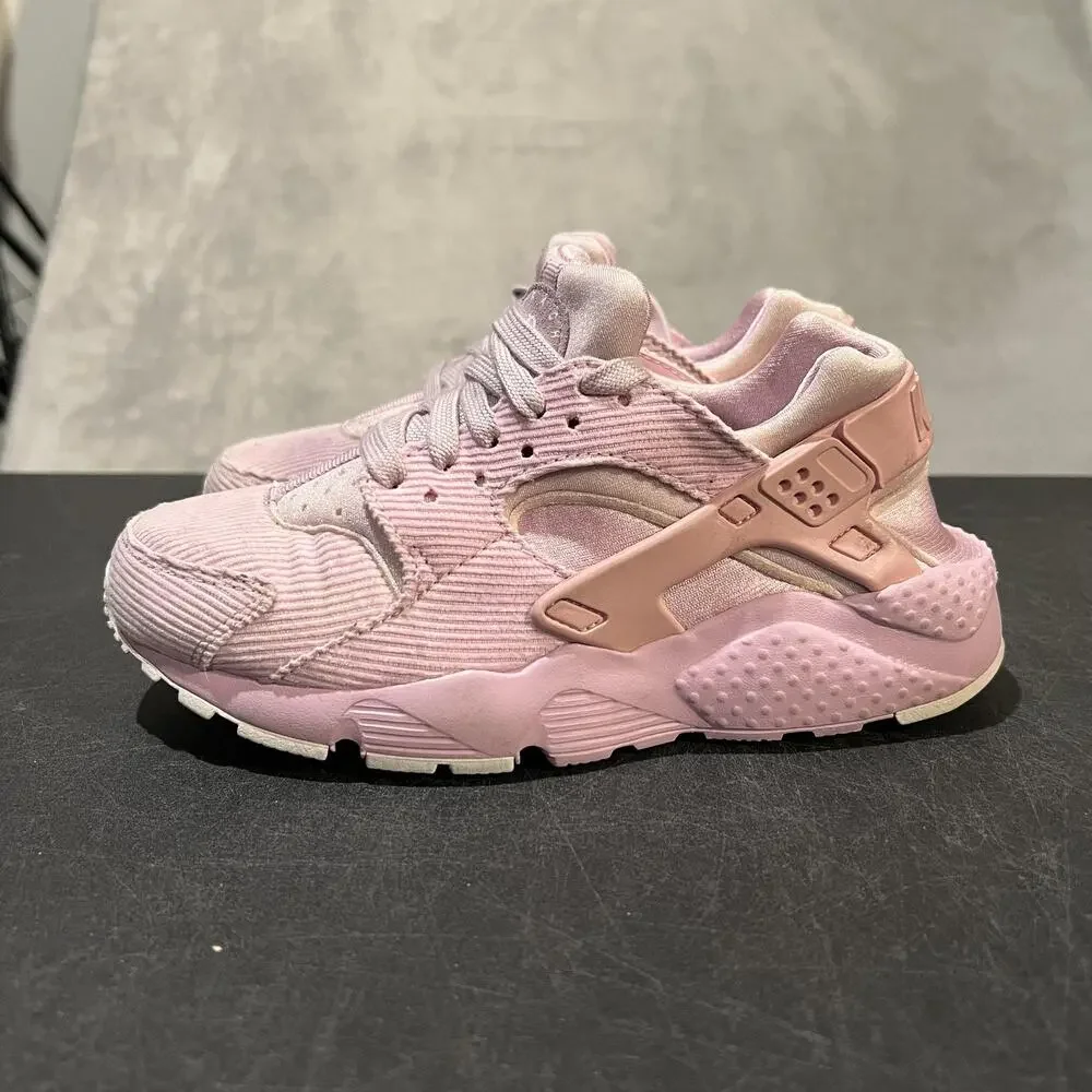 Nike Air Huarache Run Shoes Youth Size 4Y Pink Corduroy AV3700-600 Sneakers